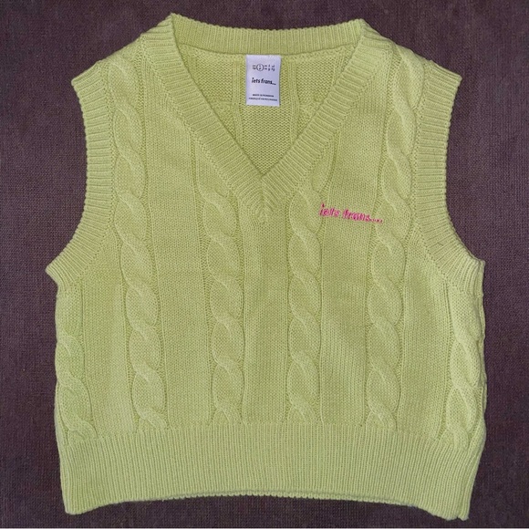 light green iets frans cropped sweater vest - Picture 1 of 2
